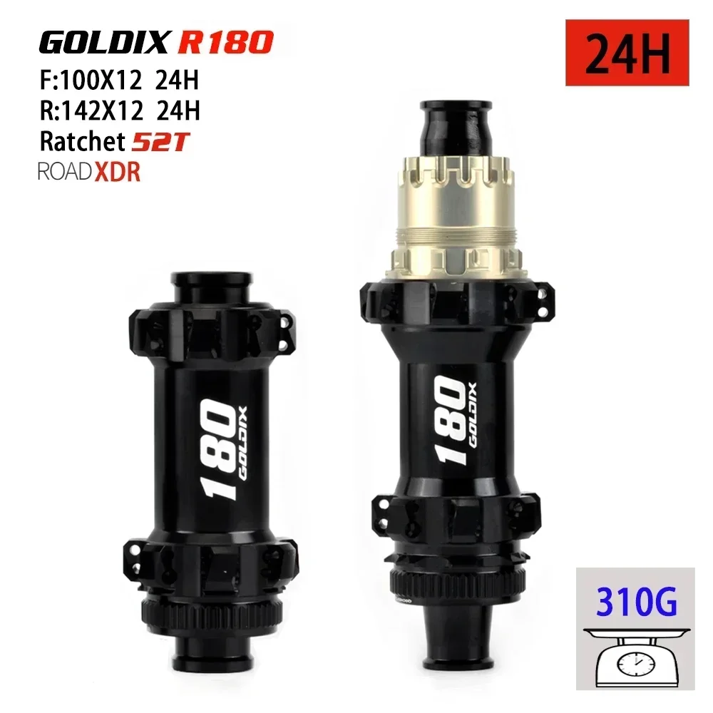 GOLDIX 180 24 حفرة 28 حفرة محور الطريق الخلفي الجبهة دراجة محور السقاطات 52T صاخبة K7 مكعب XDR الرعد Masses Pro7 12X142