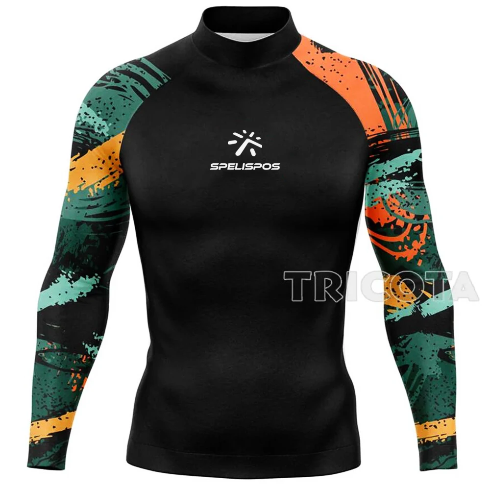 

Men Surfing Wear Fit Swimming Diving T-Shirts Tight Long Sleeve Rash Guard Swimwear UV Protection Clothing Beach Floatsuit Tops