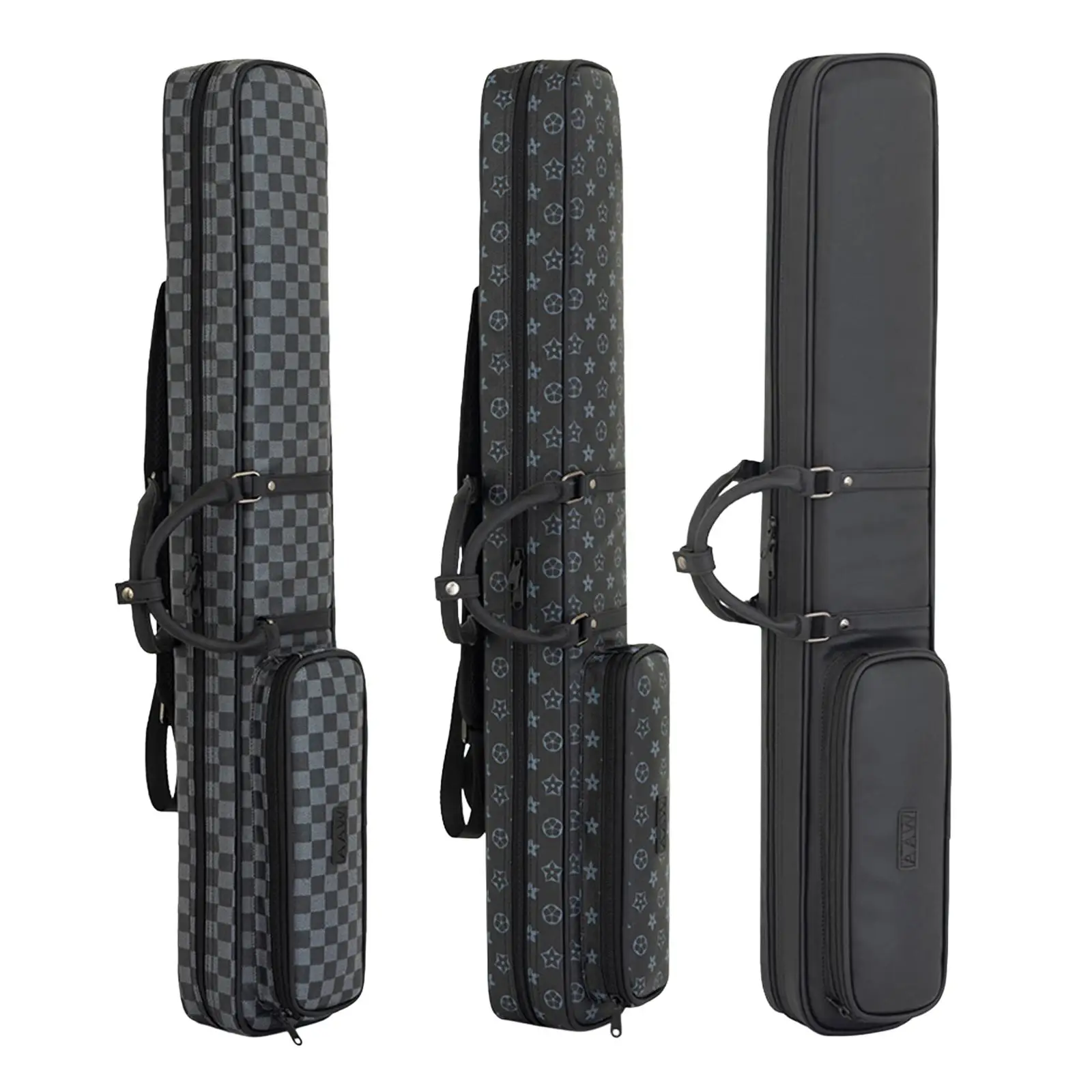 

1/2 Billiard Cue Bag PU Leather 9-Ball Pool Cue Case Carrying Bag