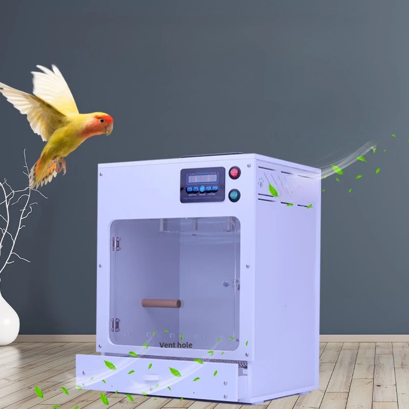 

‌Smart Wind Heating PVC Parrot Incubator, Constant Temperature Breeding Box, Closed Reptile Hatching Box, Medium Parrot Cage