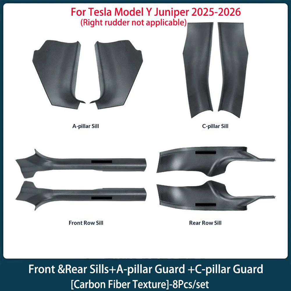 For Tesla Old Model Y Or Model Y Juniper ABS Front Rear Door Sill Protector Threshold Strip Anti-kick Guard Panel Waterproof Pad