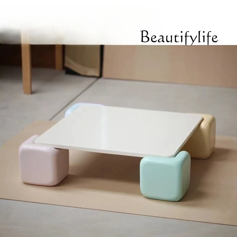 Nordic Cube Candy Color Modern Simple Homestay Living Room Coffee Table Wabi Sabi Wind Sugar Cube Tea Table