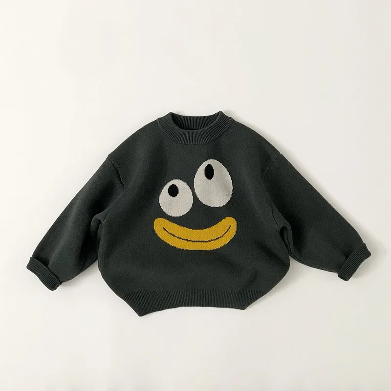 2024 Winter New Children Cartoon Sweater Infant Girl Long Sleeve Knit Sweater Baby Boys Loose Pullover Kids Warm Clothes