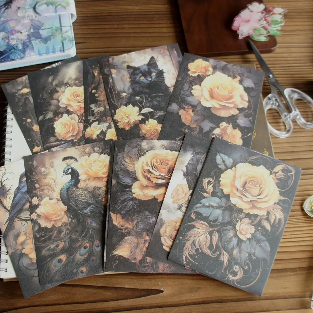 ورق رسم زهرة البجعة ، علامة هدية ، ديكور سكرابوكينغ ، ورق خلفية ذاتي الصنع ، أسود غامق ، أحمر ، أصفر ، 20 ورقة