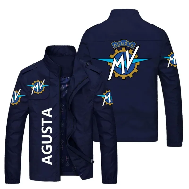 MV Agusta-Blouson aviateur décontracté pour homme avec logo de moto, coupe-vent imprimé, fermeture éclair, mince, hip-hop, combinaison masculine, printemps, automne, nouveau