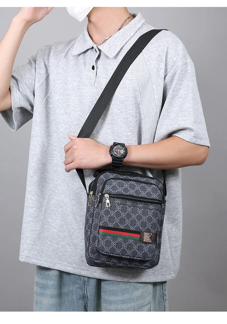 Herren-Umhängetasche, mehrschichtig, große Kapazität, wasserdicht, Oxford-Material, lässig, für Business, Schultertasche, Messenger-Tasche für Reisen und den täglichen Arbeitsweg – Detail 27