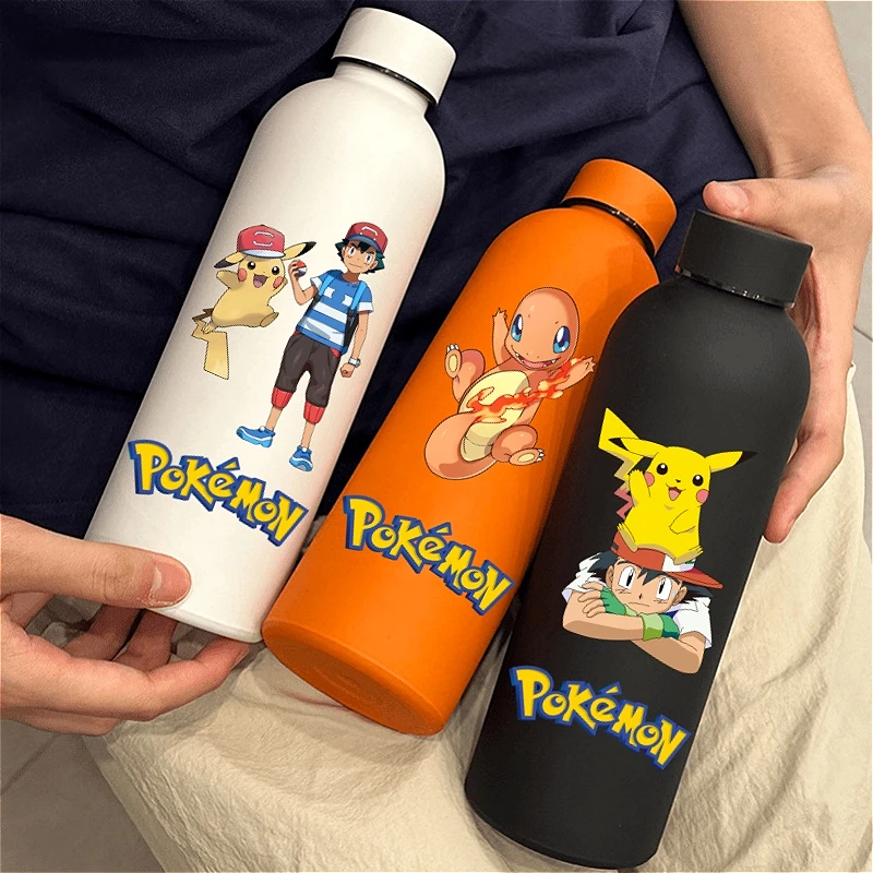 Neue Pokemon Isolierte Tasse Sport Kleine Mund Flasche Engel Farbe Doppel-schicht Vakuum Edelstahl Cola Kaffee Matt Flasche