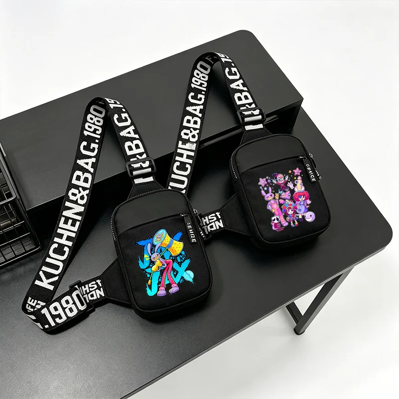 Anime Amazing Digital Circus Men Women Chest Bags Cartoon Figure Printed Travel Sports Casual Lightweight Crossbody Satchel Gift