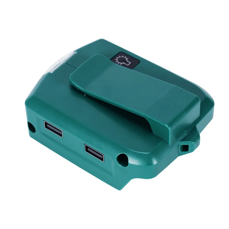 مع 3 طرق LED ضوء العمل مصباح الطوارئ المزدوج USB LED محول لبلاك ديكر ستانلي 14.4 فولت 18 فولت بطارية ليثيوم أيون محول #5