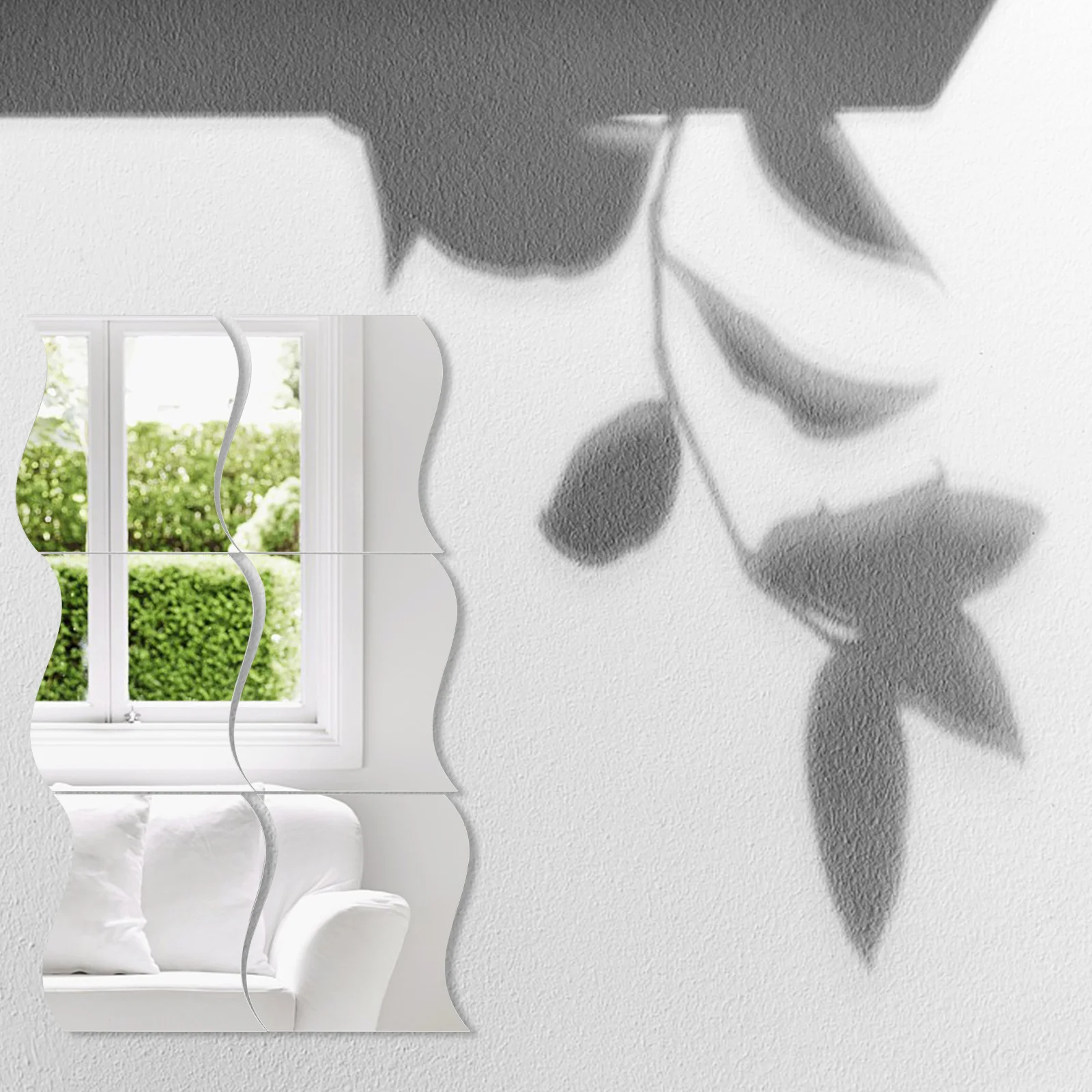 

3D Wavy Mirror Wall Sticker Self Adhesive Acrylic Mirror Wall Decor Decal for Home Bathroom Bedroom Decoration