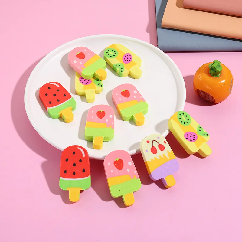 

Fruit Cartoon Popsicle Eraser Ice Cream Ice Cream Cute Creative Smear Student Stationery Eraser Prize Cute Eraser