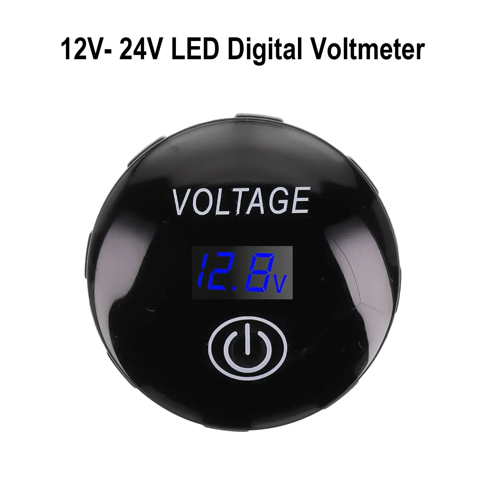 3-digit Display Battery Voltage Gauge 12V-24V Voltmeter Easy To Install Fixed Nut Installation LED Digital Display