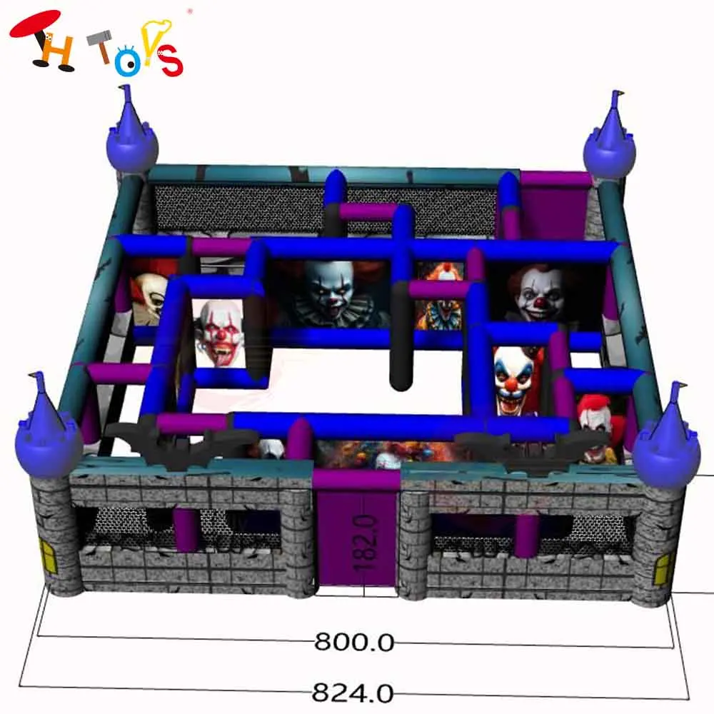 

8x8m New Design Inflatable Halloween Maze Haunted House Inflatable Laser Tag with Blower Fast Shipping