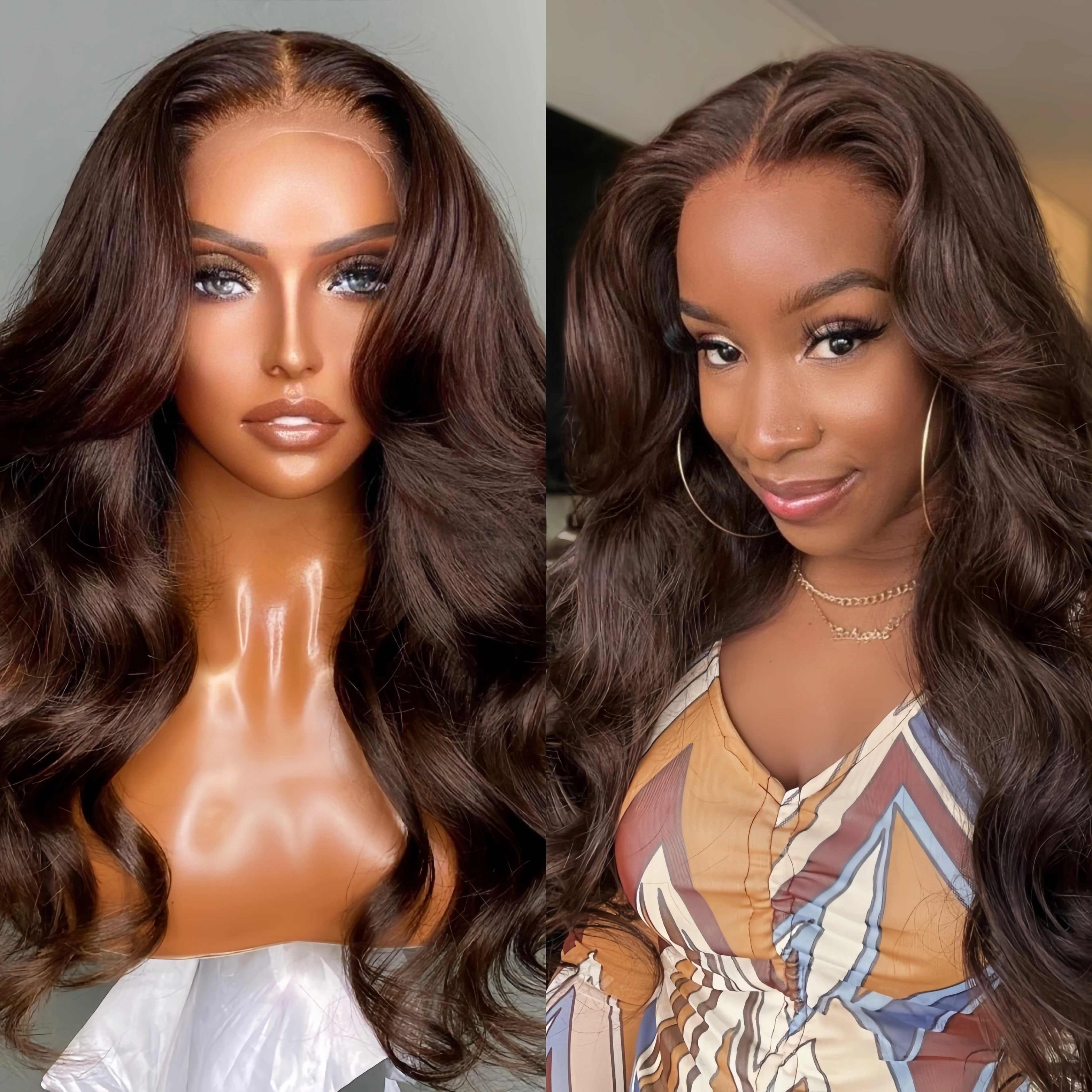 

Chocolate Brown Lace Front Wig Body Wave Wig 13x6 Hd Lace Frontal Wig 250 Density Human Hair Wigs for Black Women Clearance