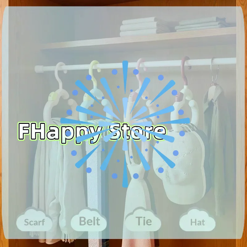 Rotatable Hat Storage Clothes Hanger Multi-Function Hook Home Use Plastic Coat Hanger Adult Closet Storage Cloud Shaped Hooks