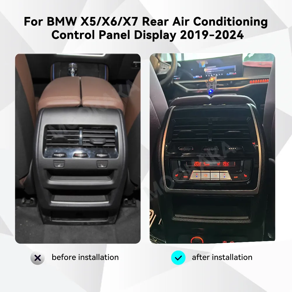 9 Inch Touch Screen Climate Control Panel For BMW X5 X6 X7 2019~2024 Digital Rear AC Panel Screen Air Conditioning Upgrade