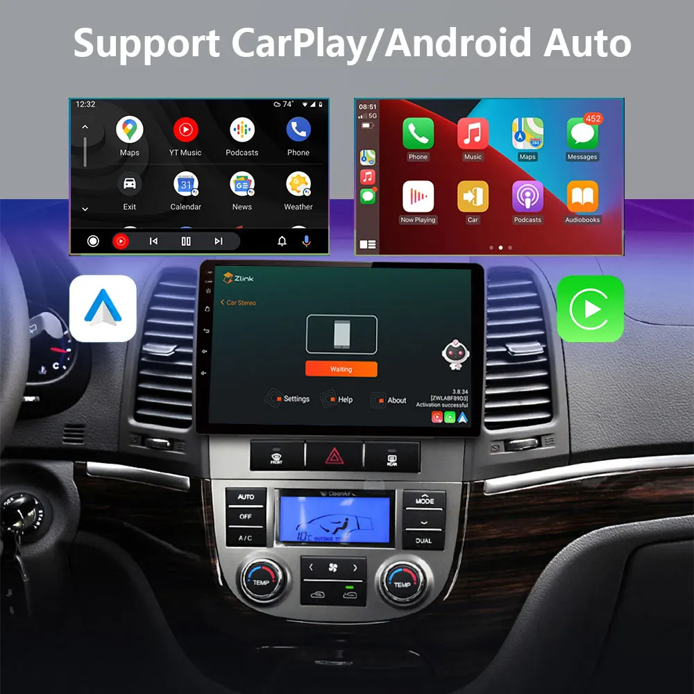 Picture 4: Android 16 Car For Hyundai Santa Fe 2 2006-2012 Auto Radio Stereo Multimidia Player GPS Navigation Carplay Android Auto 2din DVD