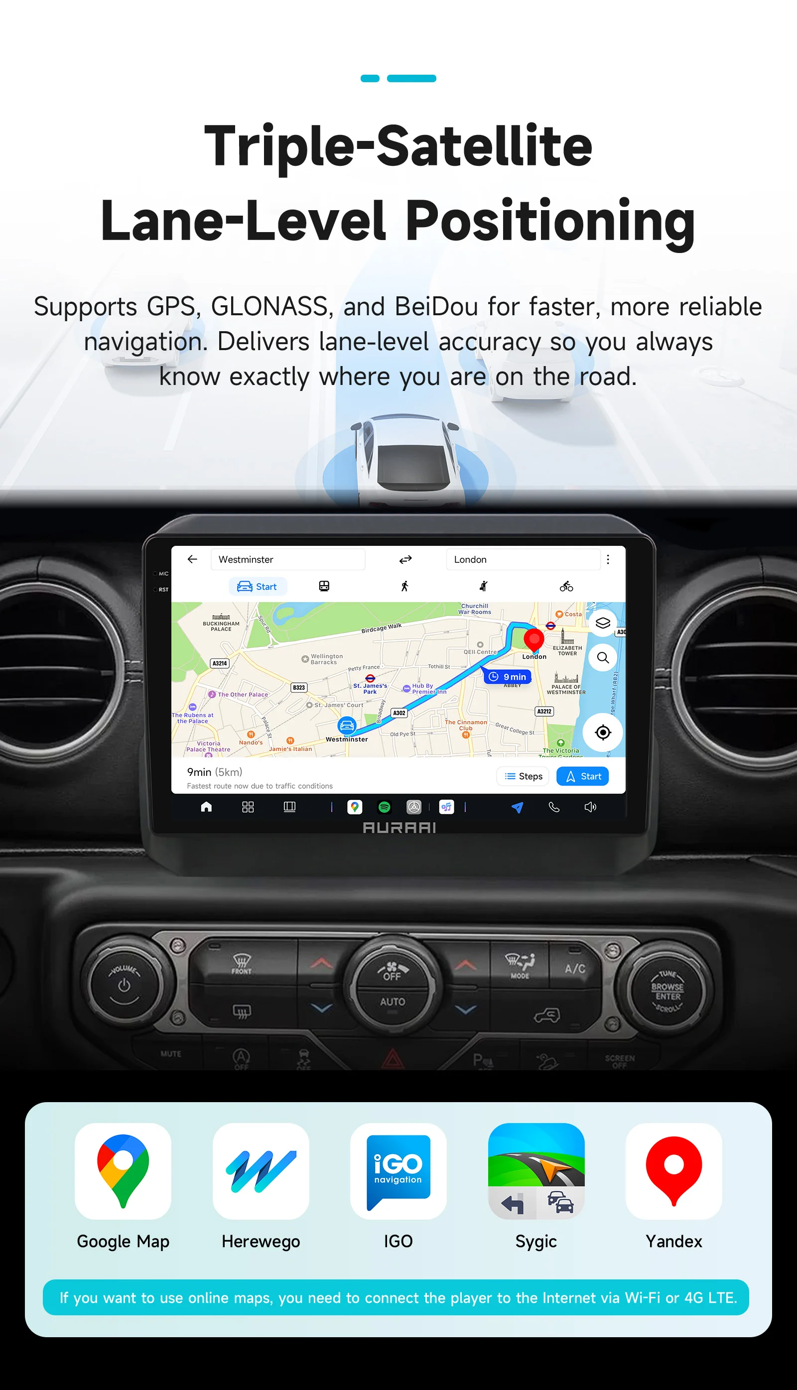 AURAAI X100 2Din Android Auto-Intelligent-Bildschirm für Jeep Wrangler JL Gladiator 2018 - 2021 UIS7870 DSP RDS GPS 4G BT ADAS 360CAM – Detail 25