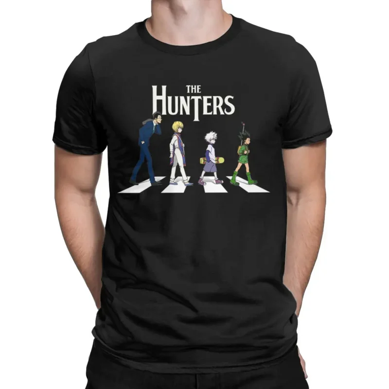 Men T-shirts the hunters HxH Kurapika awesome pure cotton tee shirt short sleeve anime manga T shirt crew neck tops new arrival