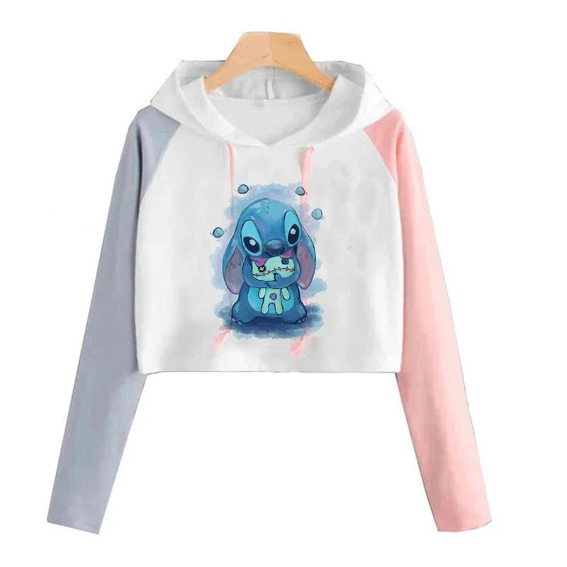 Camiseta de dibujos animados de Lilo Stitch para mujer, camiseta estampada Y2k, ropa de calle Kawaii de Disney, camisetas para mujer