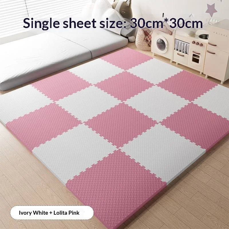 

Детский игровой коврик, 8 шт., большая переплетенная пенопластовая напольная плитка, 60x60 см, коврик-головоломка для ползания, толстый детский коврик для зоны активности малышей