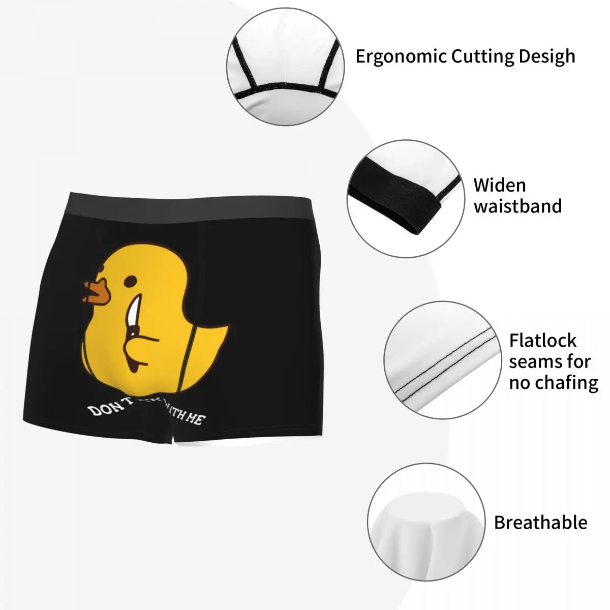 Custom Don\'t Duck With Me Rubber Duck Switchblade Boxers Shorts Men\'s Briefs Underwear Cool Underpants