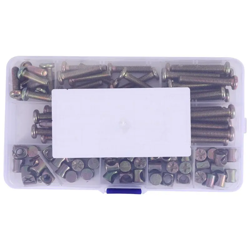 DT17 Baby Bed Screws Bolts Kit M6 Hex Socket Cap for Barrel Nuts Assortment 100Pcs for Crib Cot Chair Furniture Hardware