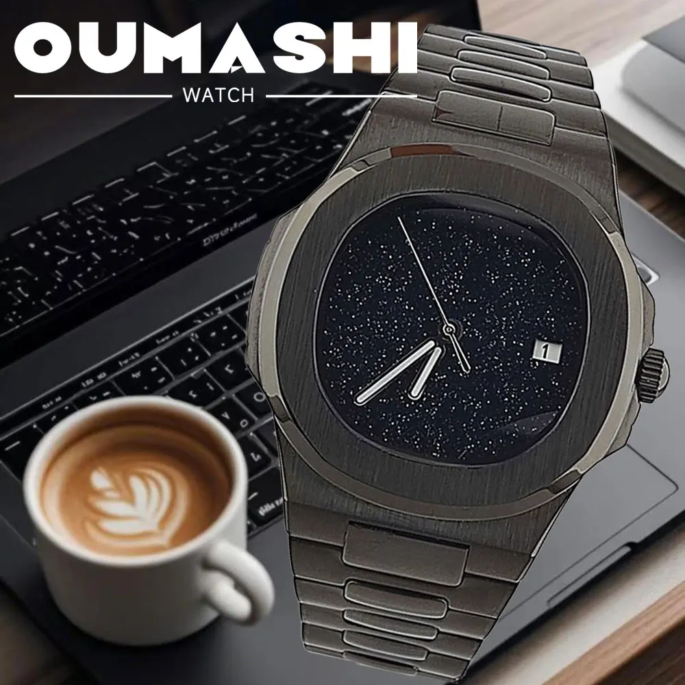 

43MM luxury custom men's watch NH35 automatic mechanical movement sapphire glass stainless steel strap business watch