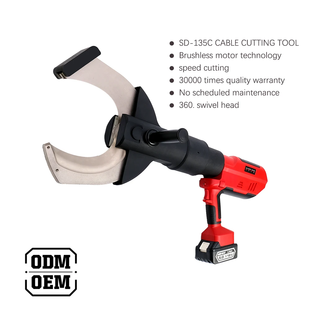 25ton Continuous Operation Cordless Li-ion 18V 4.0AH Battery Powered Electric Hydraulic Cutting Tool Dia 125mm Armoured Cable CE