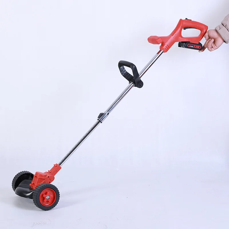 24V Rechargeable Cordless Lithium Electric Grass Trimmer Garden Pruning Tools Set Lawn Mower Portable  Cutter With Wheels