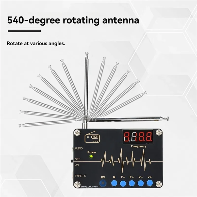 A92Z RDA5807M FM Radio DIY Kit 87-108Mhz With Digital Tube Display Microcontroller DC 5V Electronic Solder Kit