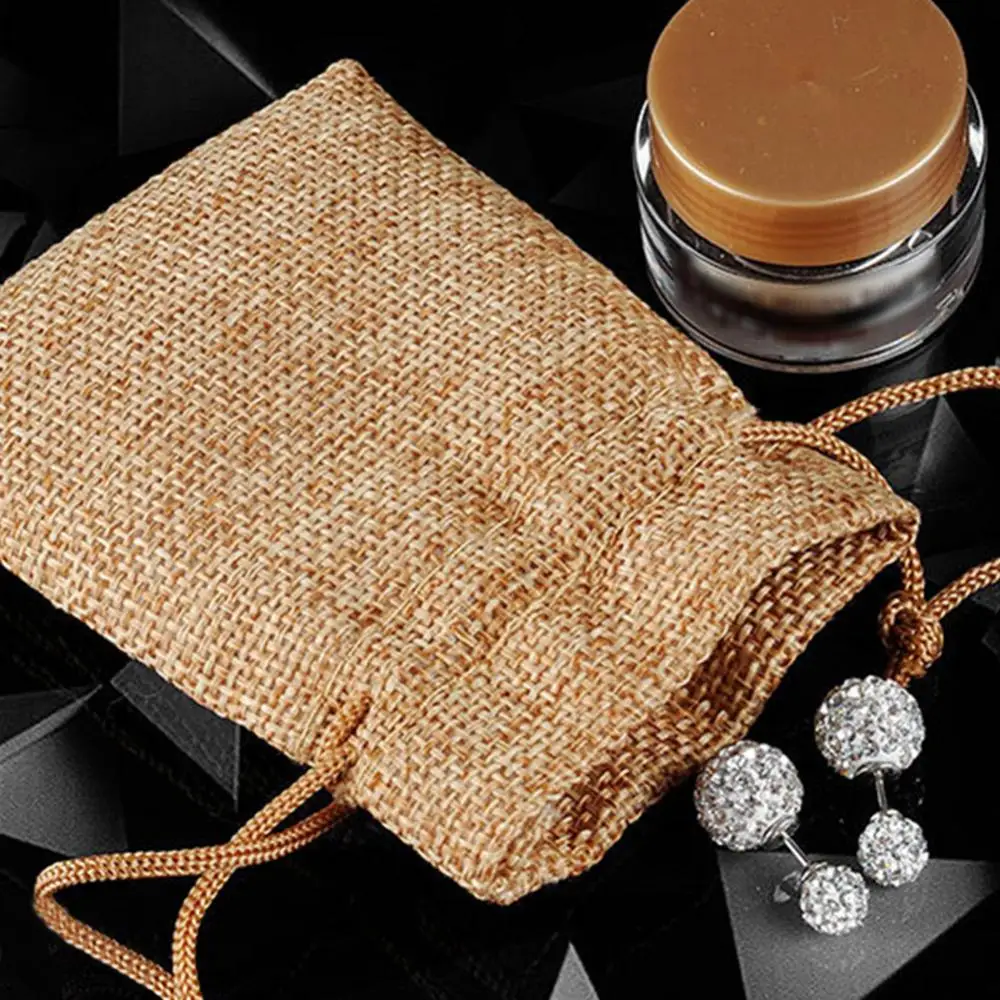 50Pcs Drawstring Burlap bag Jute Gift Bags Portable Linen Gift Candy Tea Bag Party Jewelry Packaging Wedding Bags Storage Pouch