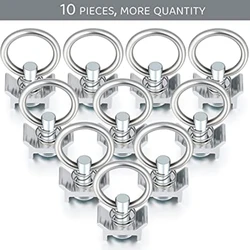 Single Stud Fitting L-Track 4,000LB Capacity with Stainless Steel Round Ring Aluminum Keeper Cargo- Control for Airline