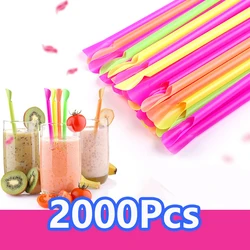 50-2000Pcs Spoon Straws Drinking Straw Color Milkshake Smoothie Spoon Straw Beverage for Bar Birthday Party Supplies Wholesale