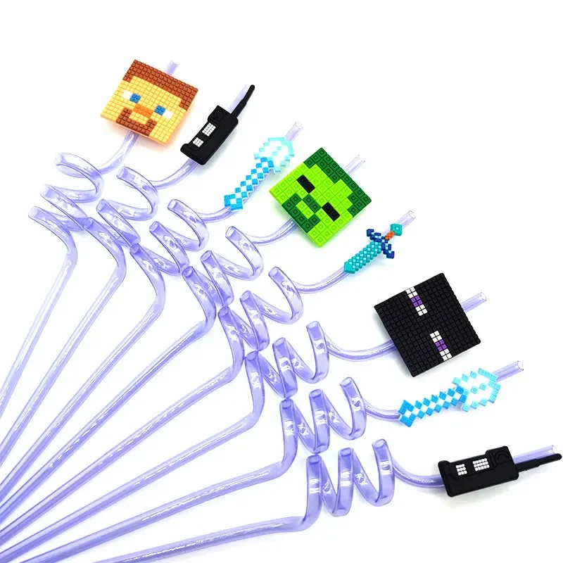 8 قطعة 26 سنتيمتر طيور النحام/الكعك/الديناصورات/الفراشات القابلة لإعادة الاستخدام الأرجواني البلاستيك دوامة شفاطات للشرب الاطفال حفلة عيد ميلاد ديكور