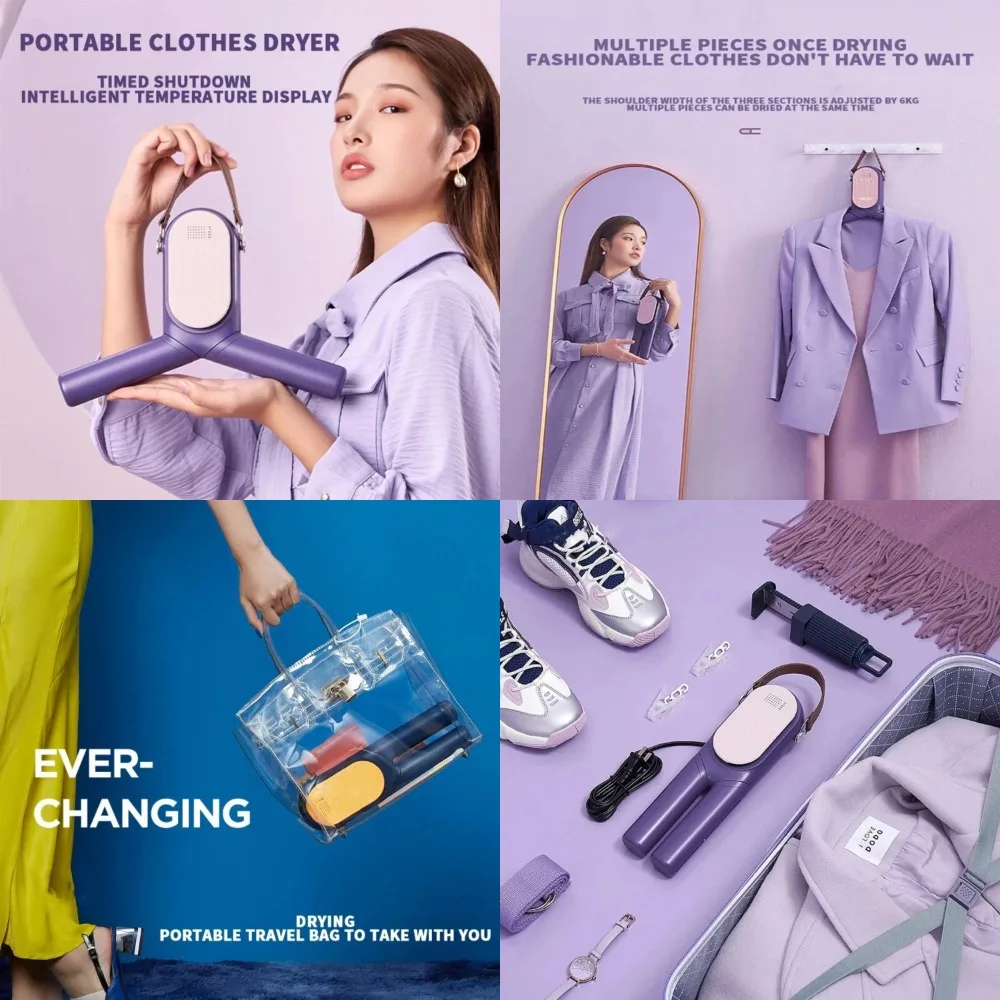 

Efficient Portable Foldable Clothes Drying Rack with Enhanced Fast Heat - Quick and Effective Garment Drying - Includes Unique S