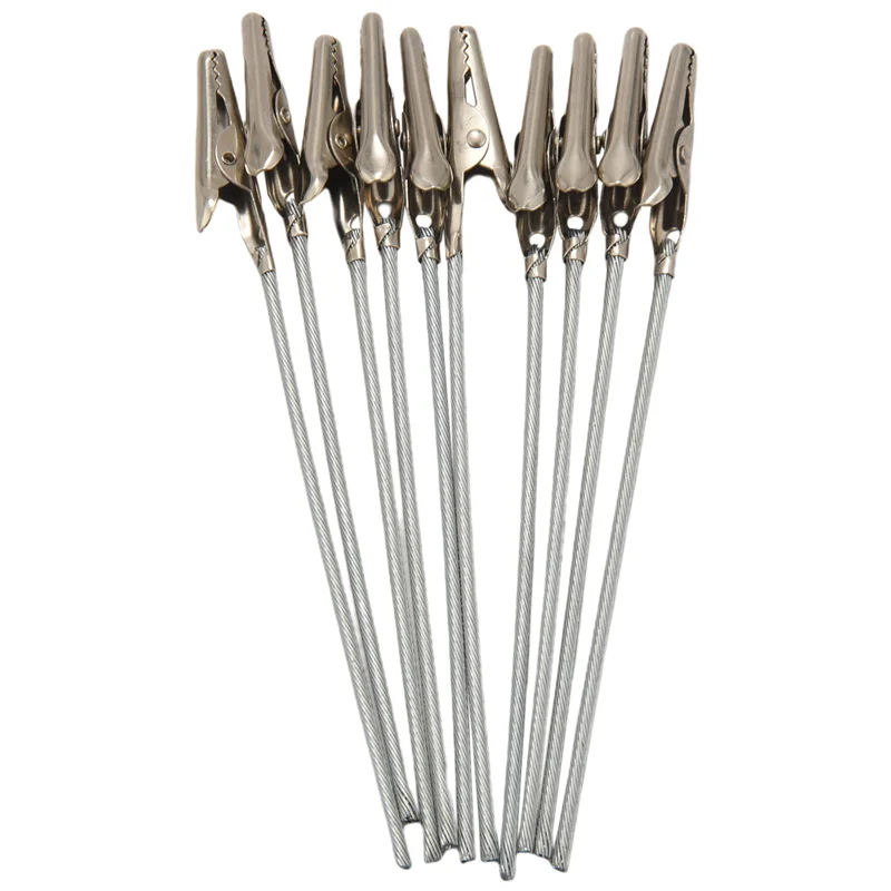 40 x clipes de metal de crocodilo com grampos de jacaré de haste de fio para porta-cartões de nota memorando