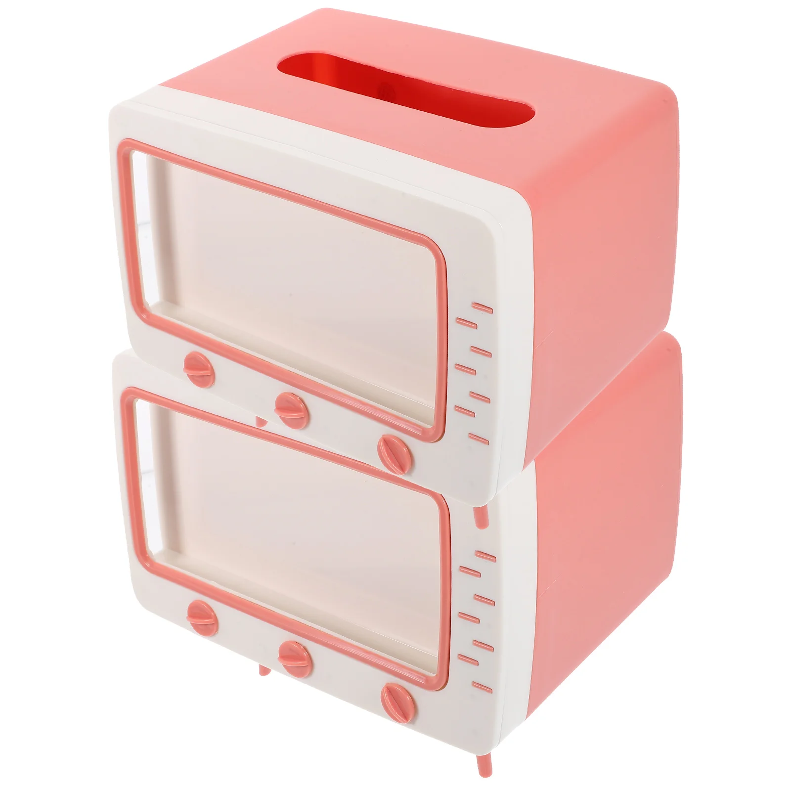 

2 Pcs Tissue Box Holder Plastic Desktop Organizer Napkin Case Paper Towel Container Multifunctional Storage Box Tabletop Phone