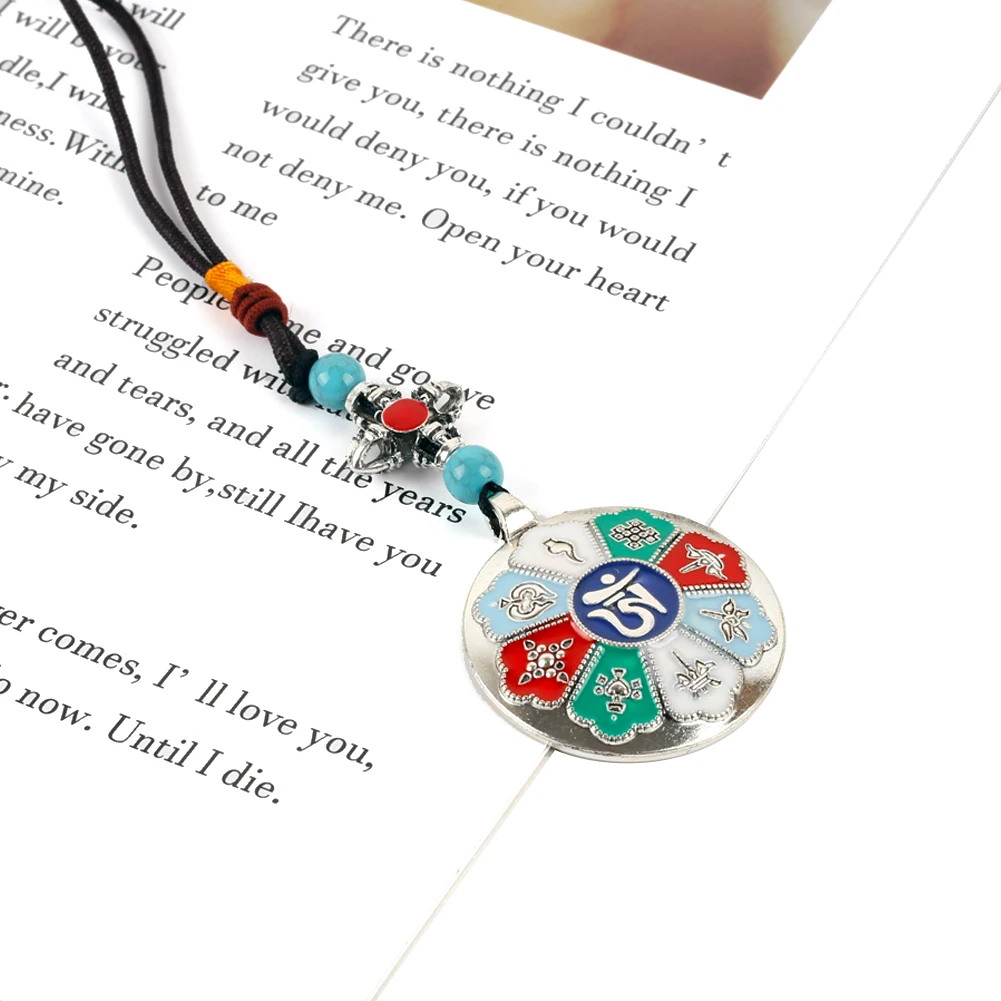 Tibetan Alloy Bagua Mantra Jewelry Charm Buddha Medal Waist Medal Amulet for Car Rearview Mirror Lucky Pendant Backpack Charms