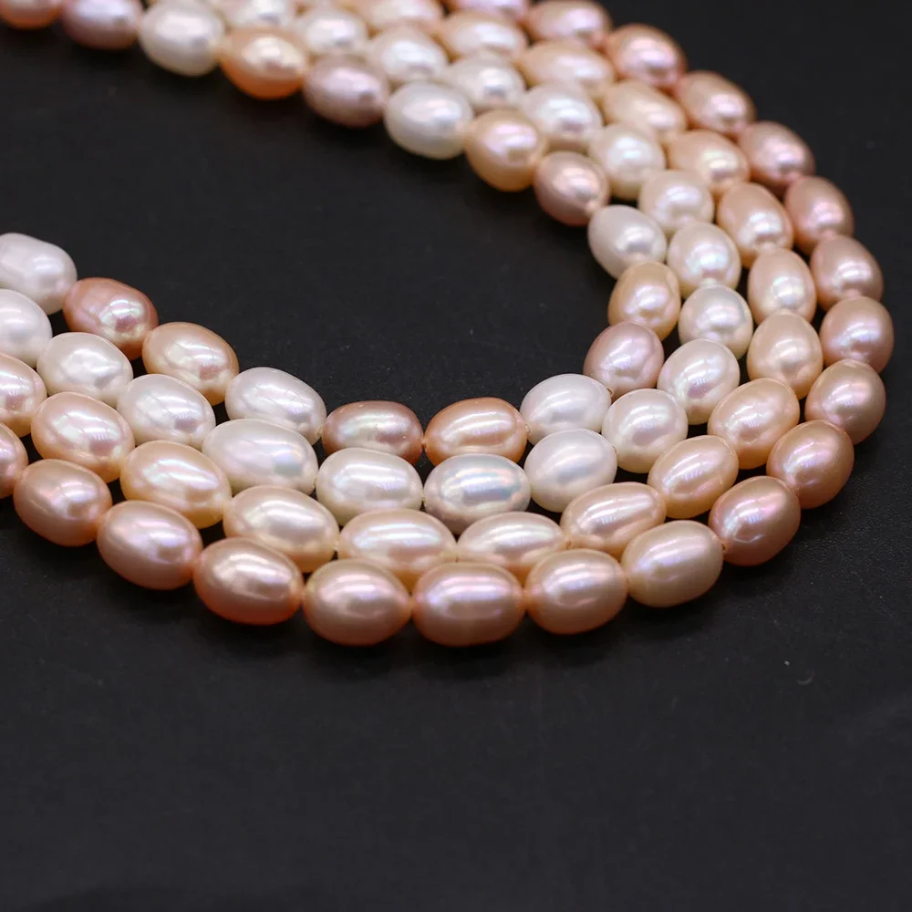 

Natural Freshwater Pearl Rice-shaped Exquisite Fashion Pearl Beads for Jewelry Making Necklace Bracelet Charm Jewelry Size 7-8mm