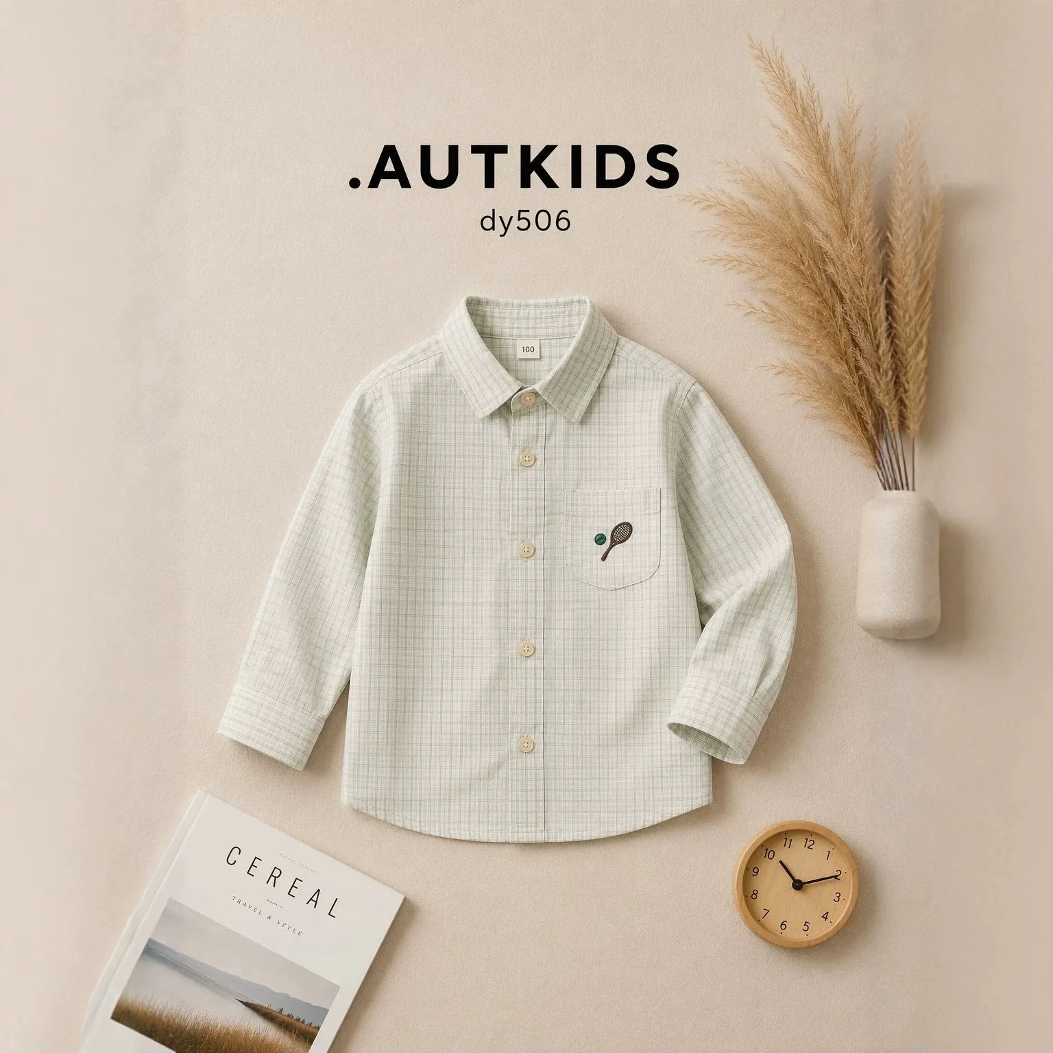 2026 Fall Kids Cotton Striped Shirt Boys Tennis Embroidery Turn Down Collar Long Sleeve Top Vertical Striped Shirt