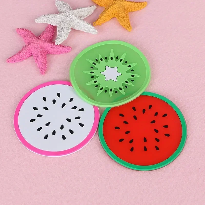 7pc/set Colorful Mini coaster for table desk hot Silicone cup mat placemat stand hot fruit drink Pad for kitchen Pad Slip Holder