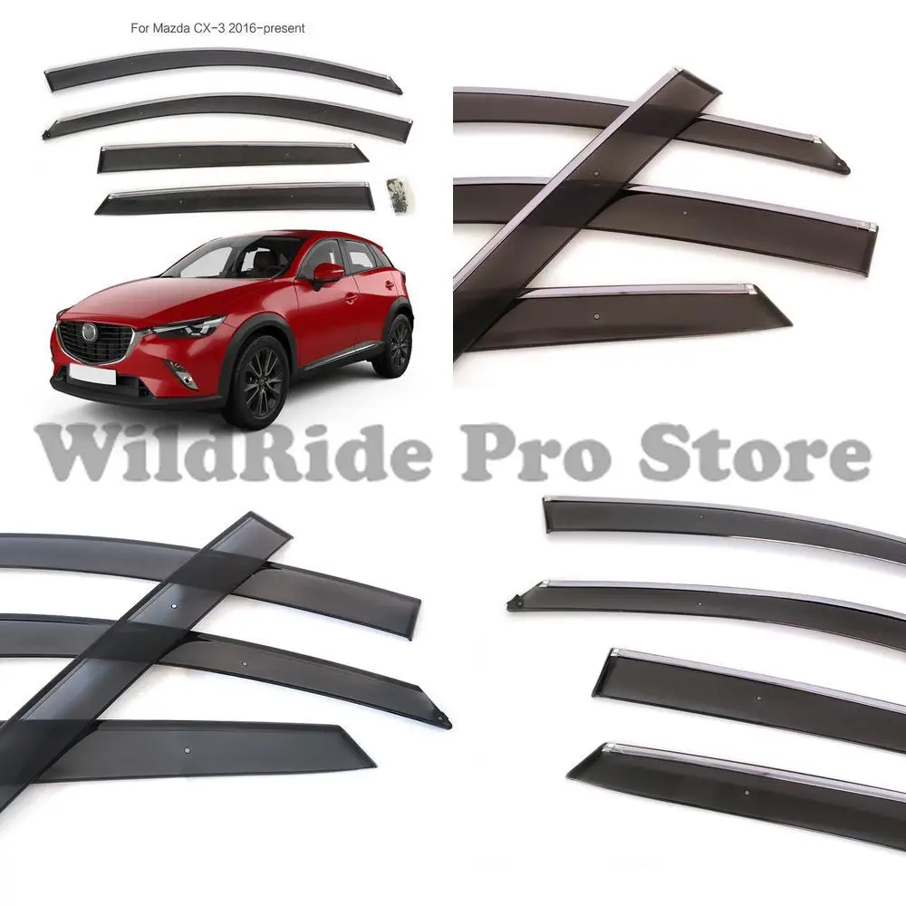 

1 set Molded Rain Visors for Mazda CX 3 2016 Window Rain Deflector Waterproof Strip Export 5 Sets Minimum Order
