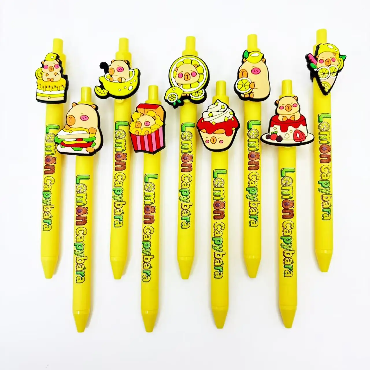 

12pcs/24pcs Creative Food-Themed Ballpoint Pen Capybara Series Ballpoint Pen Student Writing Gift Pen