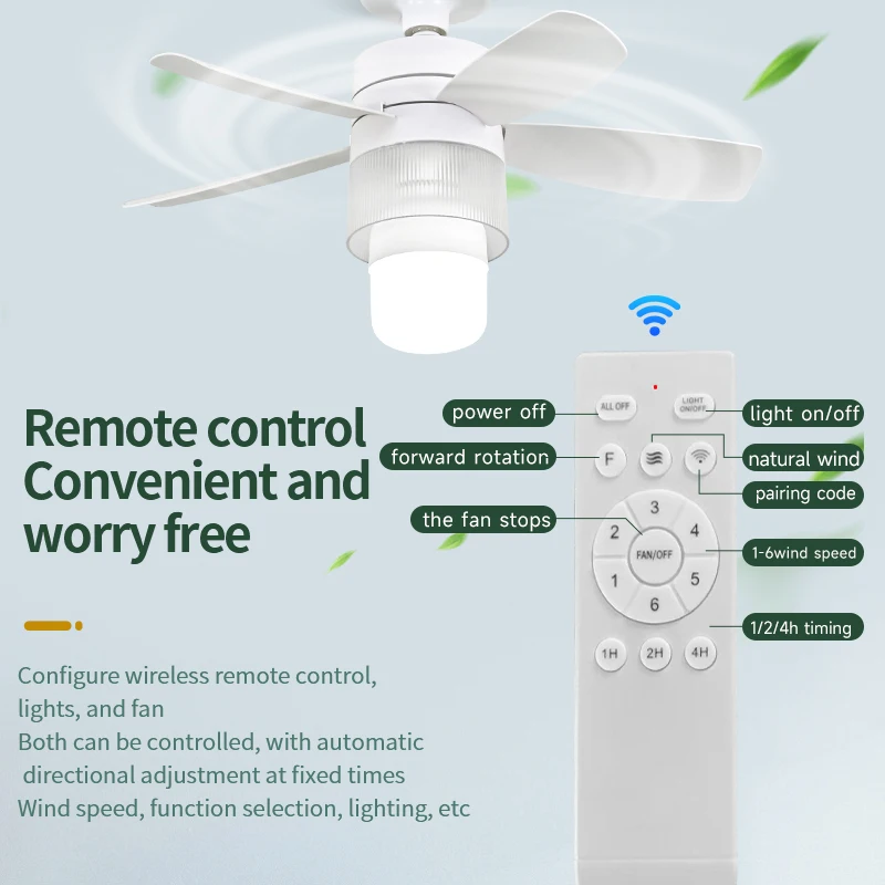 

E27 Высокоскоростной электрический вентилятор со сменным источником света для гостиной, столовой, спальни, тихий вентилятор для домашнего использования