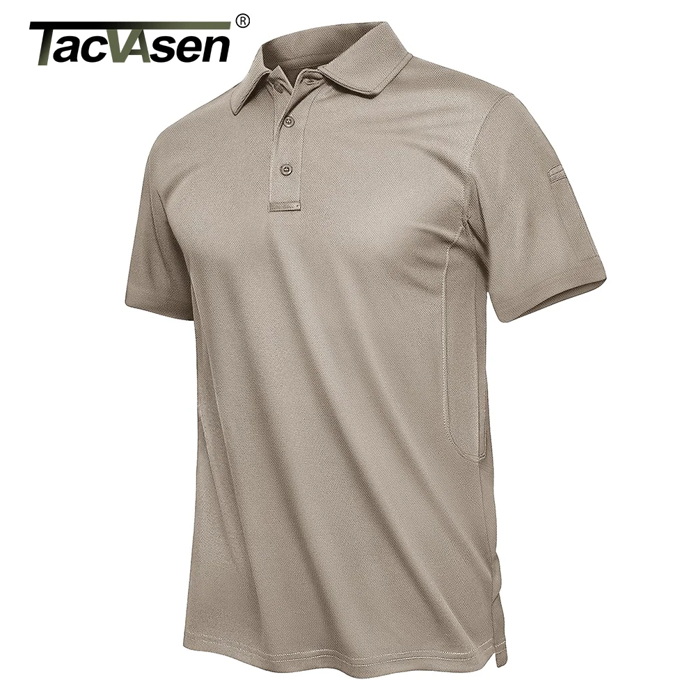 TACVASEN Summer Polo Tee Shirts Men's Short Sleeve Quick Dry T-shirt Breathable Work Shirt Fishing Hiking Golf Polos Top Man