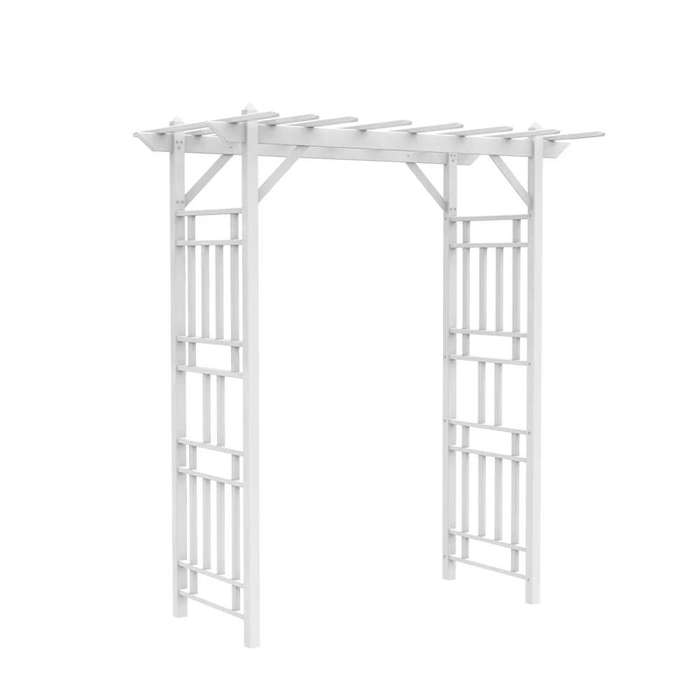 Outdoor Nordic Decoration Flower Gated Pvc White Arch Garden Trellis