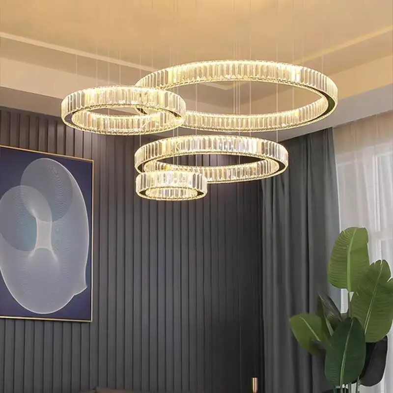 

Golden Luxury Villa Led Pendant Lights Home Decoration Pendant Lights For Living Room Bedroom Indoor Lighting Ceiling Lamp