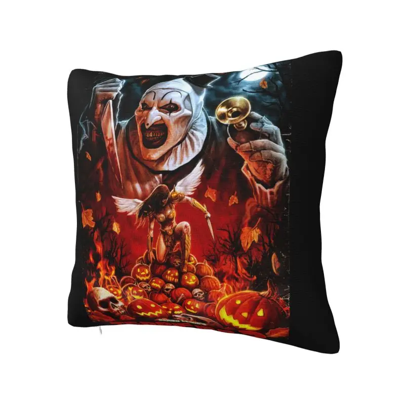 Fashion Horror Clown Halloween Movie Terrifier Cushion Covers 45x45cm Velvet Throw Pillow for Car Square Pillowcase Home Decor