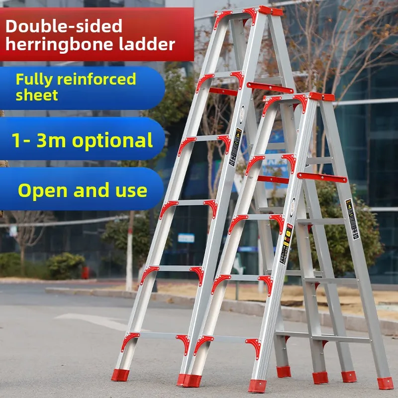 German Craftsmanship Thickened Aluminum Alloy Stepladder Multifunction Indoor Home Use Telescoping Folding Ladder Climbing